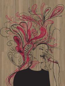 Singing girl illustration
