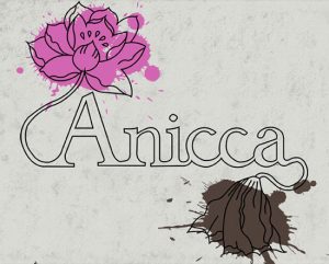 Custom typography showing anicca/impermanence