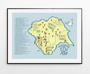 Yorkshire gin map